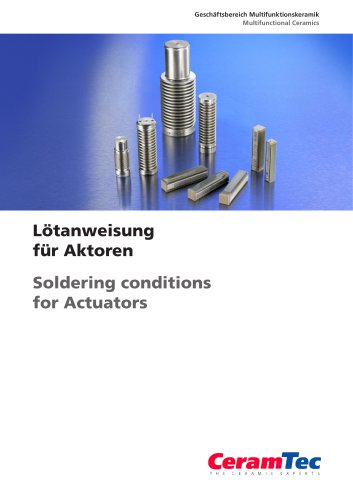 Soldering Conditions for Actuators