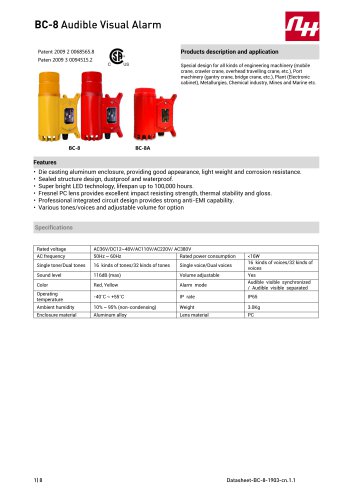 BC-8 Audible Visual Alarm