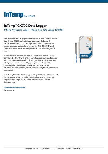 InTemp®  CX702 Data Logger