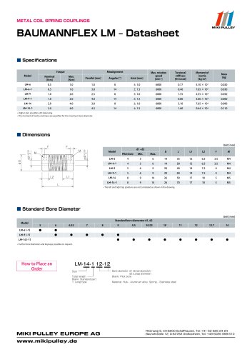 Baumannflex Models LM, ZG, MM/MF datasheets