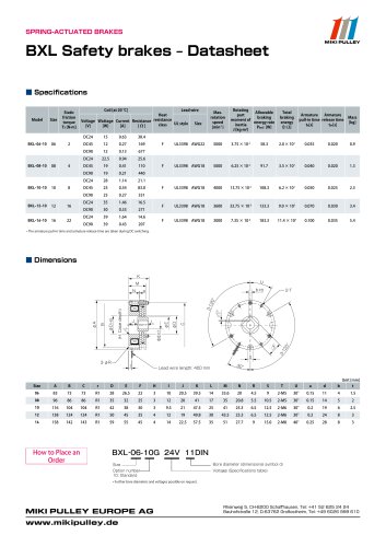 BXL Model datasheet