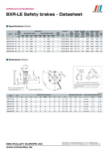 BXR-LE Model datasheet