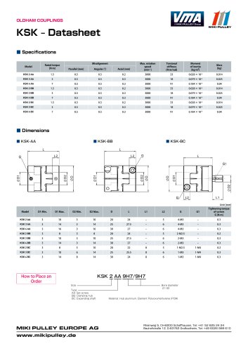 KSK Model datasheet