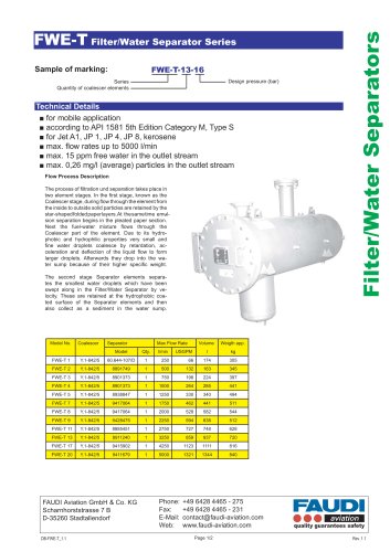 Filter/Water Separator type FWE-T