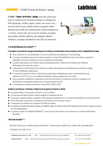 C620H Testeur de friction / pelage