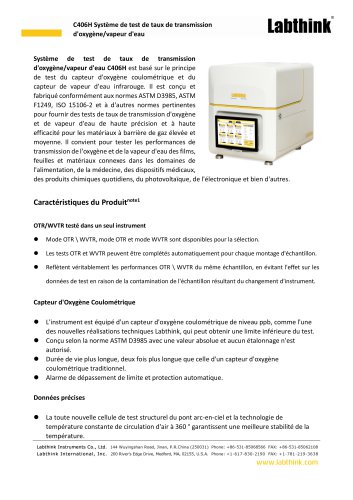 Caractérisation de la transmission de gaz et de vapeur dans les emballages multicouches