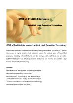CCIT of Prefilled Syringes - Labthink Leak Detection Technology