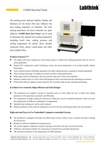 Flow wraps packaging  heat seal parameters determination instrument