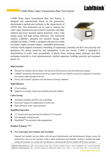 food-grade packaging WVTR test instrument