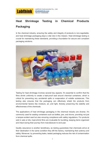 Heat Shrinkage Testing in Chemical Products Packaging