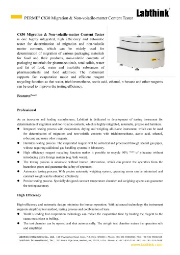 Intelligent Food Contact Paper Board Transport Packages Materials Non-Volatile-Matter Content Detection Test