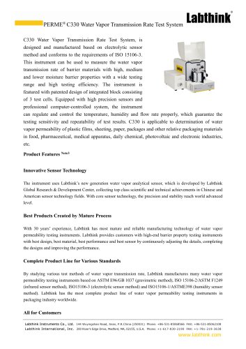laboratory WVTR tester for food packaging