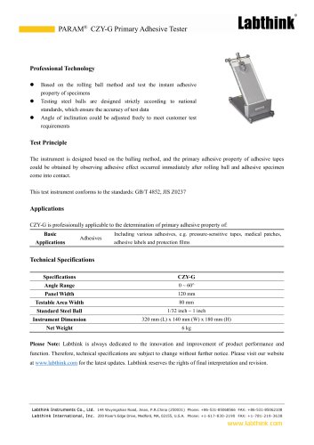 Primary Tack Tester  to measure initial tack of the adhesive tape under JIS Z0237