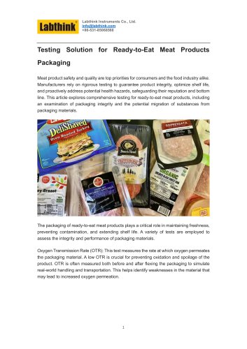 Testing Solution for Ready-to-Eat Meat Products Packaging