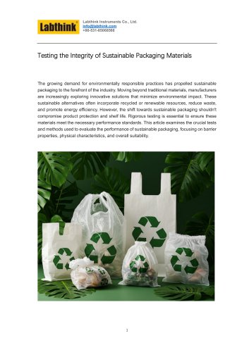 Testing the Integrity of Sustainable Packaging Materials