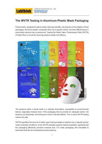 The WVTR Testing in Aluminum-Plastic Skincare Mask Packaging