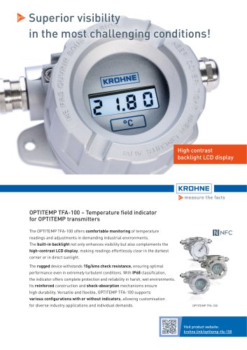 OPTITEMP TFA-100 – Temperature field indicator  for OPTITEMP transmitters
