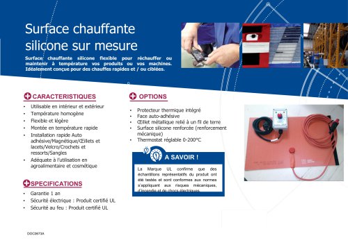 Surface chauffante silicone sur mesure