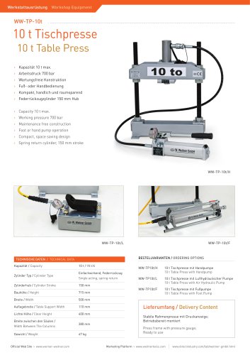 ww-TP-10t Table Press 10 Ton