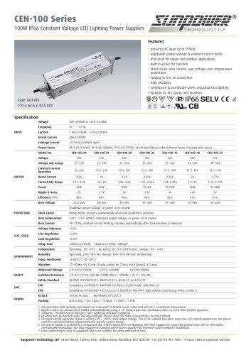 100W IP66 Constant Voltage LED Lighting Power Supplies