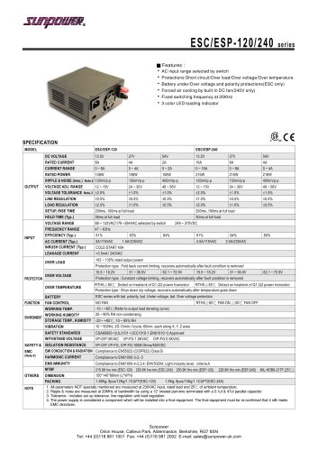 ESC-120 Series - 108W Desktop SLA Battery Charger