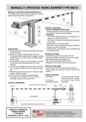 MG-19 Manual Gate