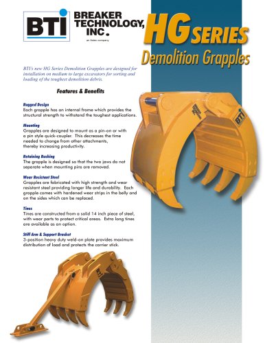 HG SERIES DEMOLITION GRAPPLES