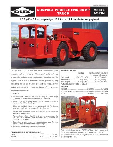 Compact Profile End Dump Truck (DT-17N)