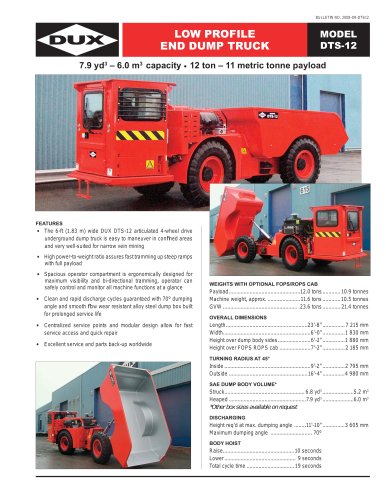 Low Profile End Dump Truck (DTS-12)