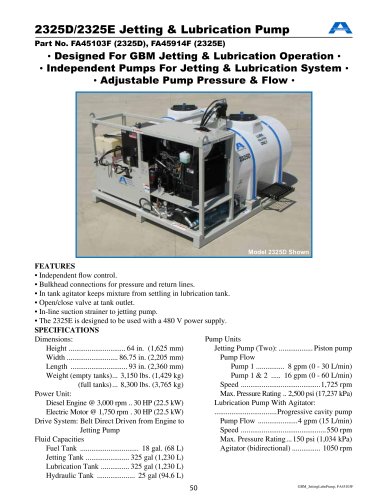 Jetting and Lubrication Pump