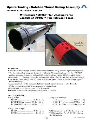 Notched Thrust Casings