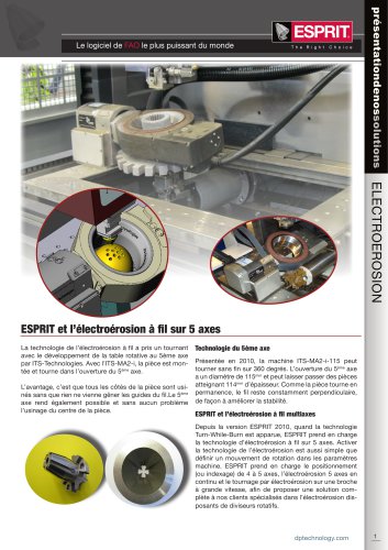 ESPRIT et l'électroérosion à fil sur 5 axes