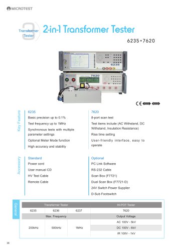 6235+7620 - 2 in 1 Comprehensive Transformer Testing System