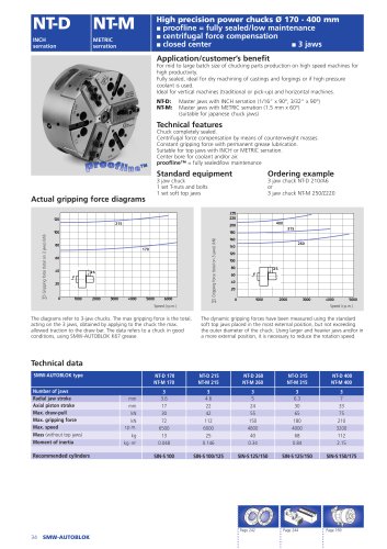 High precision sealed power chucks Ø 170 - 400 mm NT-D NT-M INCH Serration METRIC Serration