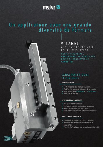 V-Label-Applicateur réglable pour l'étiquetage