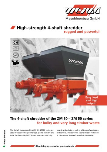 High-strength 4-shaft shredder