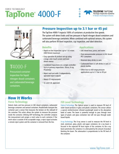 Taptone 4000 force - High Speed Inspection Systems for Pressurized Containers