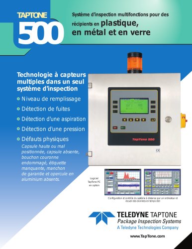 Taptone 500 - Système d'inspection multifonctions pour des récipients en plastique, en métal et en verre