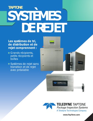 Taptone SYSTÈMES DE REJET