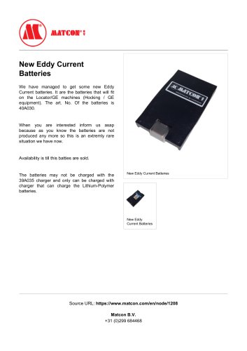 New Eddy Current  Batteries