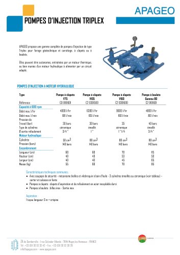 POMPES D?INJECTION TRIPLEX