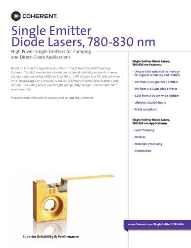 Single Emitter Diode Lasers