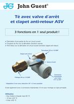 Té avec valve d?arrêt et clapet anti-retour ASV - 1