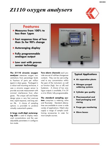 Rapid Response Zirconia Oxygen Analyser (Wall Mount) - Z1110