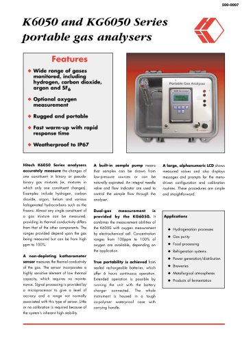 Thermal Conductivty Gas Analyser (Portable) - K6050