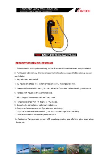 Heavy Duty Telephone KNSP-09T2S VoIP