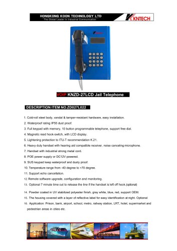 Inmate telephone KNZD-27LCD VoIP