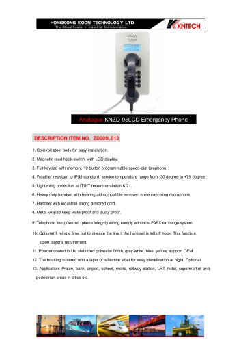 Robust jail telephone KNZD-05LCD analogue