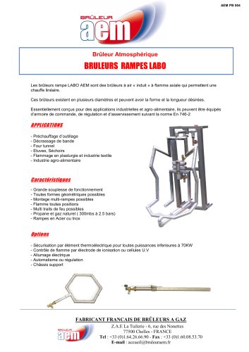 Brûleur Atmosphérique BRULEURS RAMPES LABO