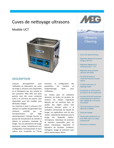 UCT cuves de nettoyage ultrasons